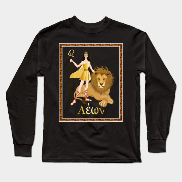 Horoscope Goddess-Leo Long Sleeve T-Shirt by amadeuxway